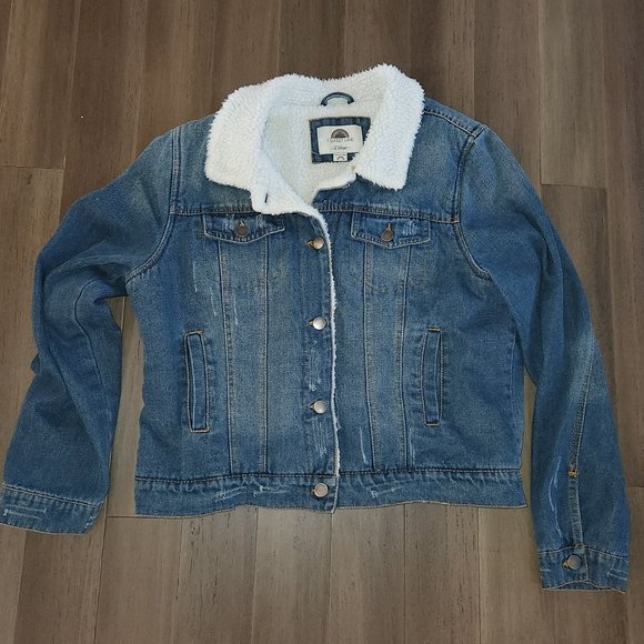 1 Sunset Lane Jackets & Coats Sherpa Fleece Lined Jean Jacket